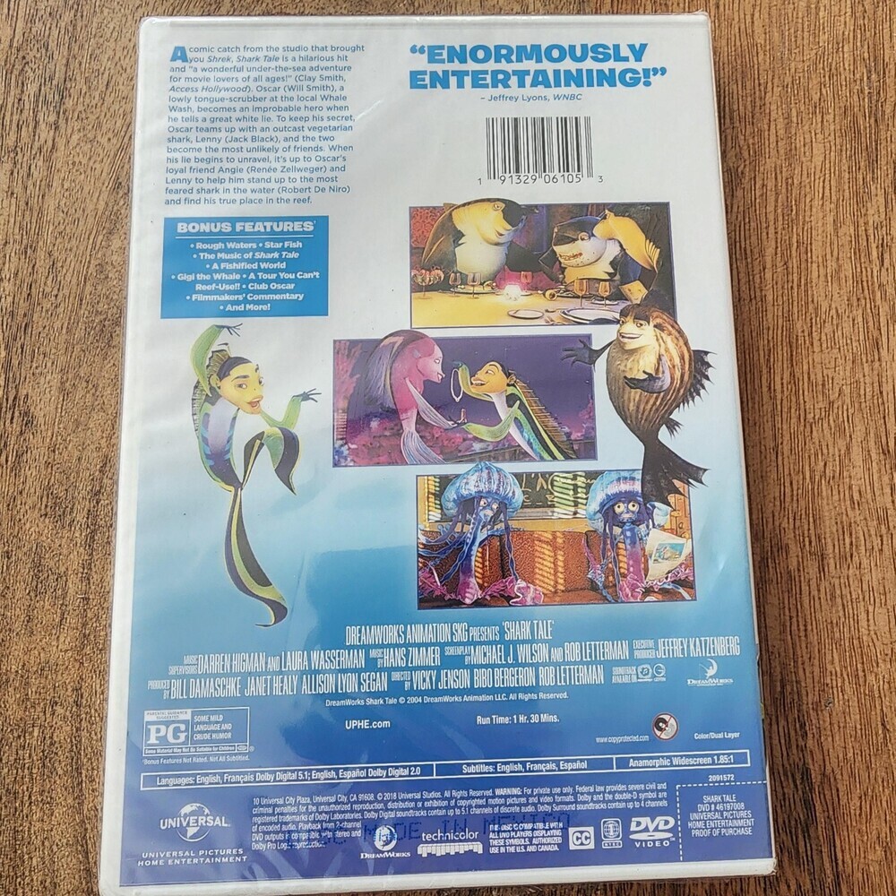 Shark Tale DVD Widescreen DreamWorks Animated Family Comedy Movie PG Region 1 - Picture 3 of 3